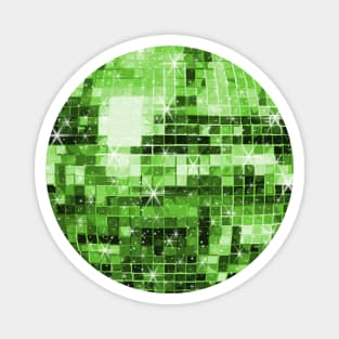 Twinkle Green Disco Ball Pattern Magnet